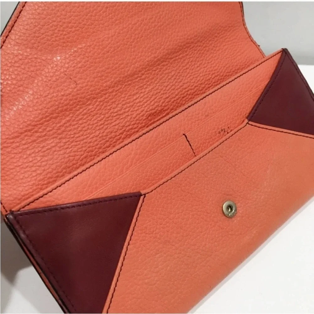 Chloe Tricolor Leather Envelope Snap Wallet